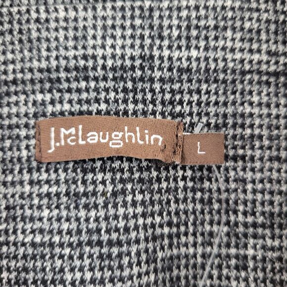 J Mclaughlin Cate Vest Size Large Tunic Blazer Black White Houndstooth Wool NEW - Picture 6 of 11